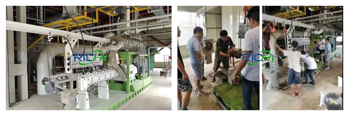 floating fish feed line use extruder machine